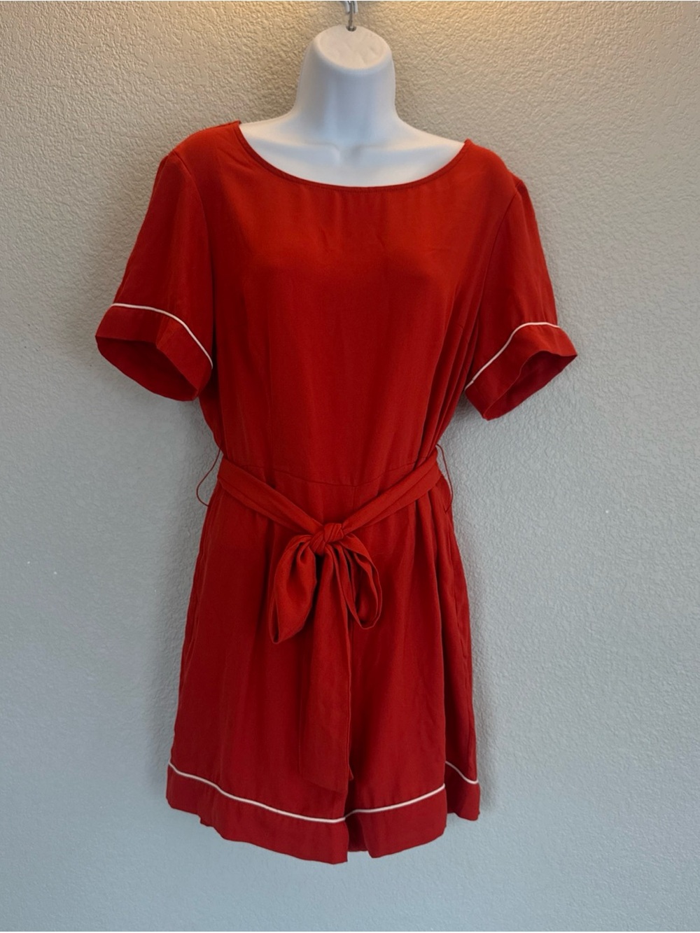 Forever 21 Orange Sleeveless Romper with Tie Waist